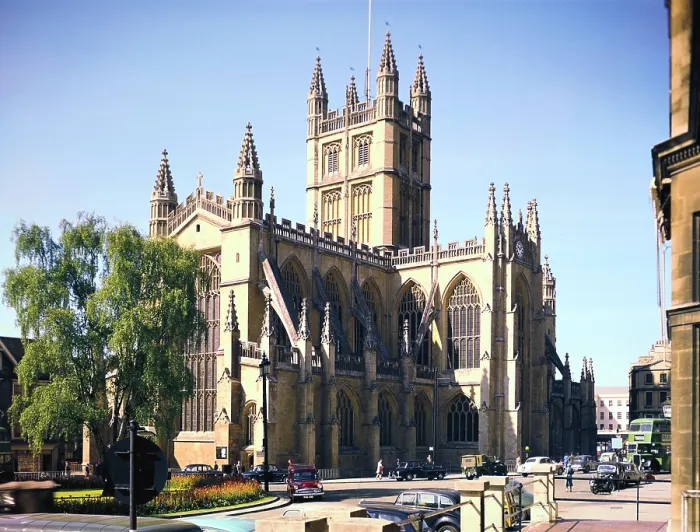 Gerahmter Druck : Bath Abbey, Somerset, c1955-1970. Künstler: Arthur Charles Kirby Ware Gerahmter Druck : Bath Abbey, Somerset, c1955-1970. Künstler: Arthur Charles Kirby Ware