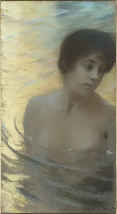 Gerahmter Druck : Die Badende, um 1888