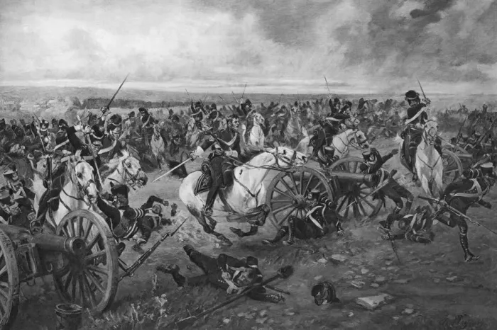 Gerahmter Druck : Battel von Waterloo, 1815 Gerahmter Druck : Battel von Waterloo, 1815