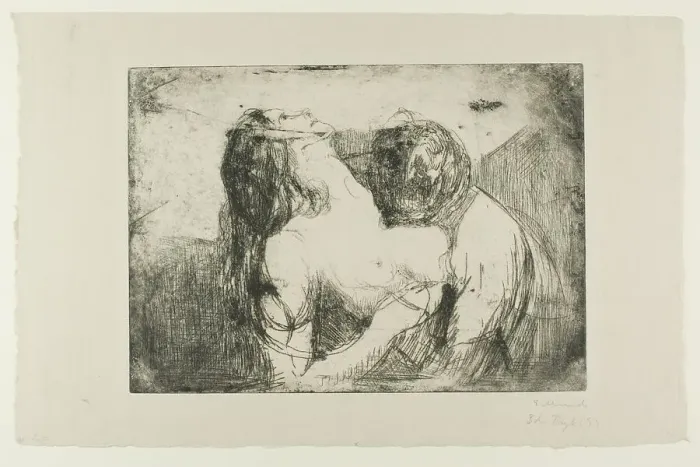 Gerahmter Druck : Der Biss, 1914. Ersteller: Edvard Munch