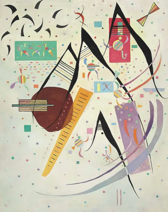 Gerahmter Druck : Schwarze Spitzen, 1937. Künstler: Kandinsky, Wassily Vasilyevich (1866-1944) Gerahmter Druck : Schwarze Spitzen, 1937. Künstler: Kandinsky, Wassily Vasilyevich (1866-1944)