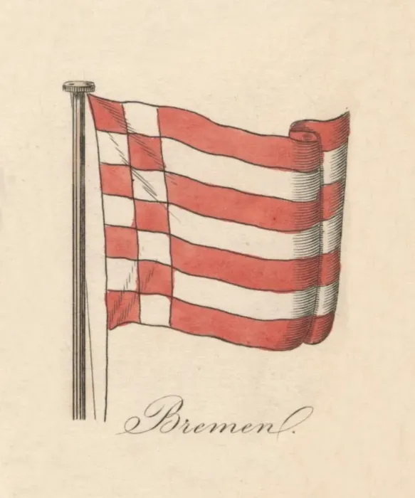 Gerahmter Druck : Bremen, 1838 Gerahmter Druck : Bremen, 1838