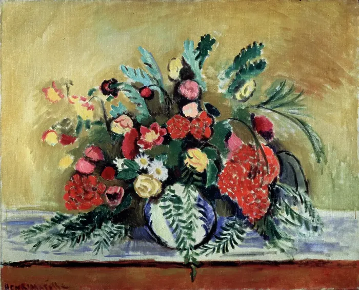 Gerahmter Druck : Blumenbündel in einem weißen Vasen, um 1909. Künstler: Henri Matisse. Blumenbündel in einem weißen Vasen, um 1909. Künstler: Henri Matisse Gerahmter Druck : Blumenbündel in einem weißen Vasen, um 1909. Künstler: Henri Matisse. Blumenbündel in einem weißen Vasen, um 1909. Künstler: Henri Matisse
