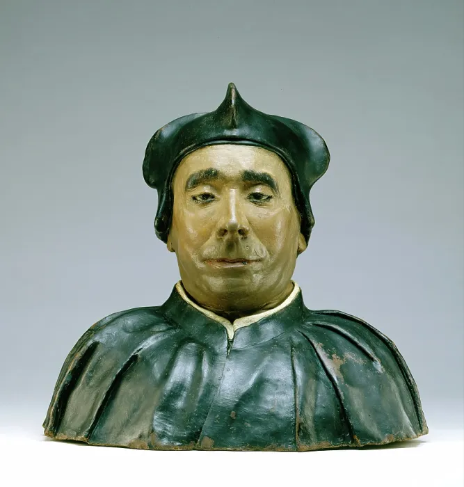 Gerahmter Druck : Büste eines Gelehrten oder Prälaten, 1545. Schöpfer: Unbekannt. Gerahmter Druck : Büste eines Gelehrten oder Prälaten, 1545. Schöpfer: Unbekannt.