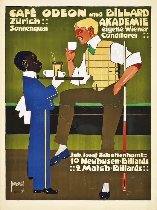 Gerahmter Druck : Kaffeehaus Odeon, 1908. Künstler: Hohlwein, Ludwig (1874-1949) Gerahmter Druck : Kaffeehaus Odeon, 1908. Künstler: Hohlwein, Ludwig (1874-1949)