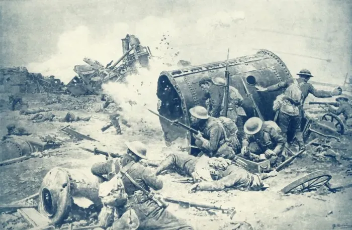 Gerahmter Druck : Kanadas großer Tag in Courcelette, 1917. Schöpfer: Unbekannt. Gerahmter Druck : Kanadas großer Tag in Courcelette, 1917. Schöpfer: Unbekannt.