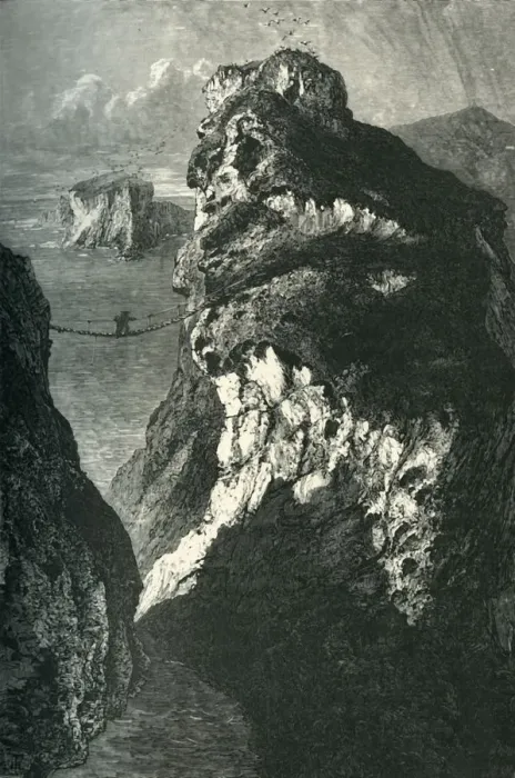 Gerahmter Druck : Carrick-A-Rede, um 1870 Gerahmter Druck : Carrick-A-Rede, um 1870