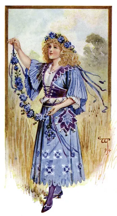 Gerahmter Druck : Die Kornblume, 1899
