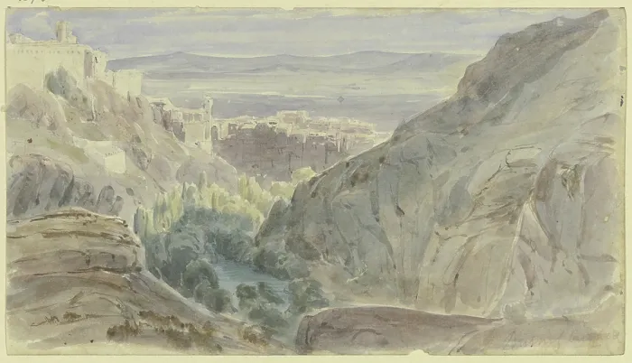 Gerahmter Druck : Cuenca, 1850. Künstler: Karl Peter Burnitz Gerahmter Druck : Cuenca, 1850. Künstler: Karl Peter Burnitz