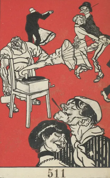 Gerahmter Druck : Tänzer (Apachen-Tanz), 1911, Künstler: Moritz Jung Gerahmter Druck : Tänzer (Apachen-Tanz), 1911, Künstler: Moritz Jung