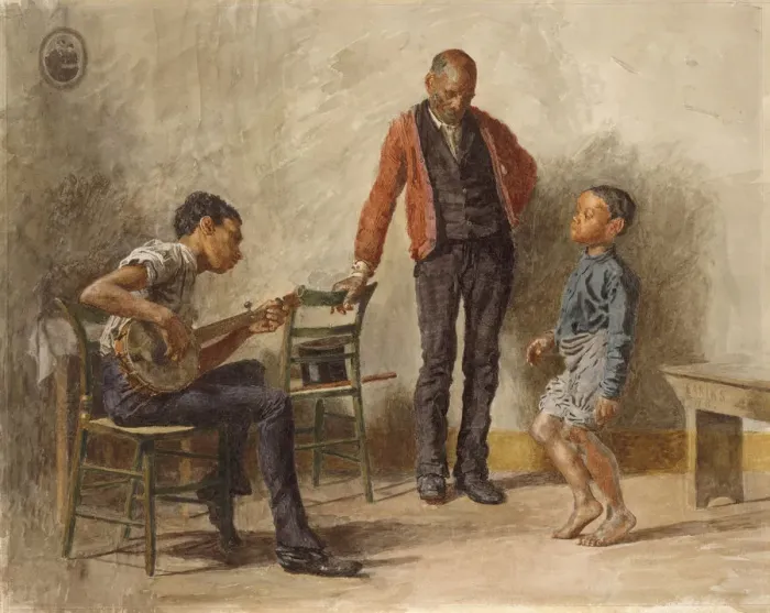 Gerahmter Druck : Die Tanzstunde, 1878; Künstler: Thomas Eakins Gerahmter Druck : Die Tanzstunde, 1878; Künstler: Thomas Eakins