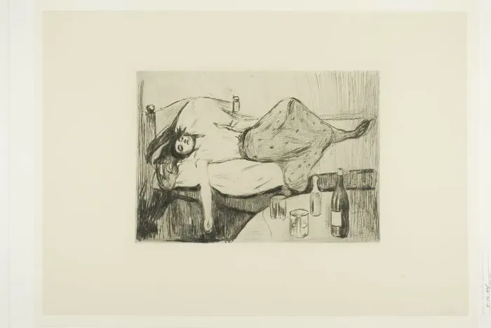 Gerahmter Druck : Der Tag nach dem Feuer, 1893 / 94 (Kreier): Edvard Munch