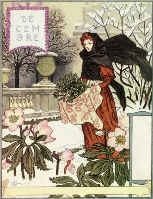 Gerahmter Druck : Dezember 1896. Künstler: Eugene Samuel Grasset