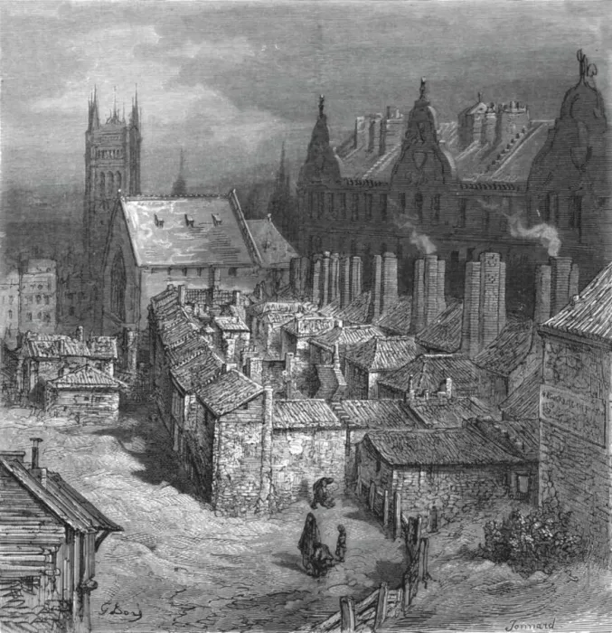 Gerahmter Druck : Der Teufelsacker - Westminster, 1872. Künstler: Gustave Doré Gerahmter Druck : Der Teufelsacker - Westminster, 1872. Künstler: Gustave Doré