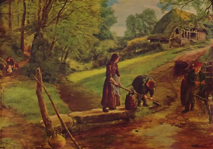 Gerahmter Druck : Ein Devonscher Bach, 1864, (1935). Künstler: James Clarke Hook Gerahmter Druck : Ein Devonscher Bach, 1864, (1935). Künstler: James Clarke Hook