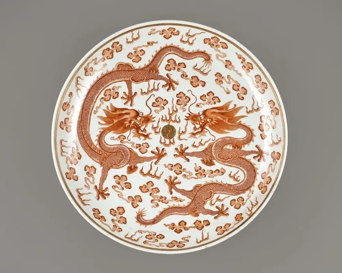 Gerahmter Druck : Schüssel mit Drachen, 1874-1908. Künstler: Unbekannt. Gerahmter Druck : Schüssel mit Drachen, 1874-1908. Künstler: Unbekannt.