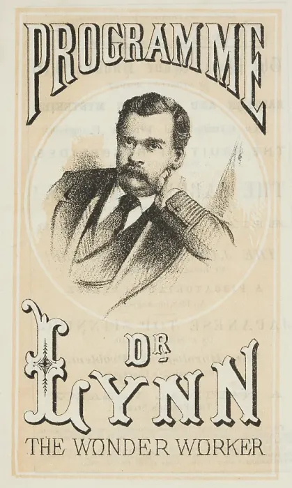 Gerahmter Druck : Das Dr. Lynn Wunderarbeiter Programm, 1870. Ersteller: Unbekannt. Gerahmter Druck : Das Dr. Lynn Wunderarbeiter Programm, 1870. Ersteller: Unbekannt.