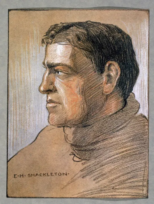 Gerahmter Druck : Ernst Shackleton, britischer Entdecker, 1909 Gerahmter Druck : Ernst Shackleton, britischer Entdecker, 1909