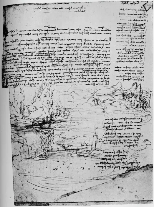 Gerahmter Druck : Erste Seite der armenischen Briefe, 1928. Künstler: Leonardo von Vinci