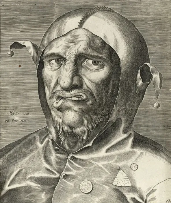 Gerahmter Druck : Dummkopf, um 1560 Gerahmter Druck : Dummkopf, um 1560
