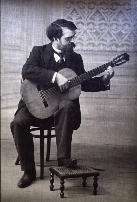 Gerahmter Druck : Franziskus Tarregge Eixa (1852-1909), Gitarrenspieler und Komponist, Porträt mit der Geige spielend Gerahmter Druck : Franziskus Tarregge Eixa (1852-1909), Gitarrenspieler und Komponist, Porträt mit der Geige spielend