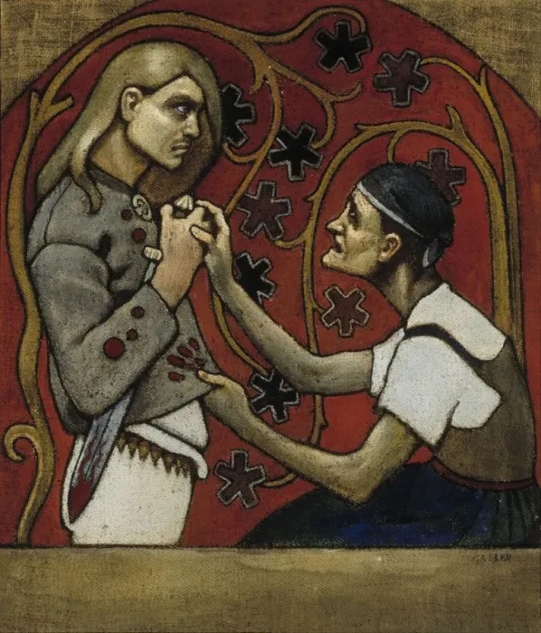 Gerahmter Druck : Die Brudermordung, 1897 Gerahmter Druck : Die Brudermordung, 1897