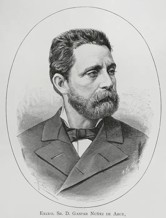 Gerahmter Druck : Gaspar Núñez de Arce, spanischer Dichter und Politiker Gerahmter Druck : Gaspar Núñez de Arce, spanischer Dichter und Politiker