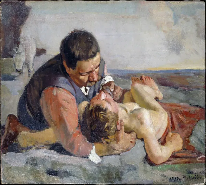 Gerahmter Druck : Der gute Samariter um 1883 Gerahmter Druck : Der gute Samariter um 1883