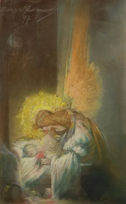 Gerahmter Druck : Der Verteidigerengel, 1897