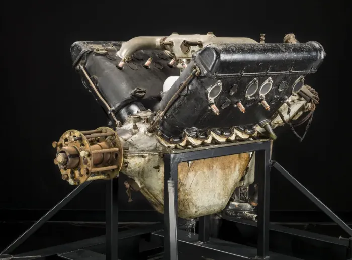 Gerahmter Druck : Hispano-Suiza (Wright-Martin E), V-8 Motor, ca. 1916 Gerahmter Druck : Hispano-Suiza (Wright-Martin E), V-8 Motor, ca. 1916
