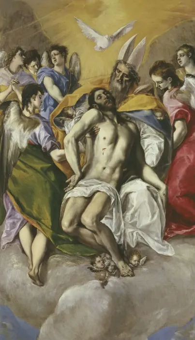 Gerahmter Druck : Die Heilige Dreifaltigkeit, 1579. Künstler: El Greco, Dominikos (1541-1614) Gerahmter Druck : Die Heilige Dreifaltigkeit, 1579. Künstler: El Greco, Dominikos (1541-1614)