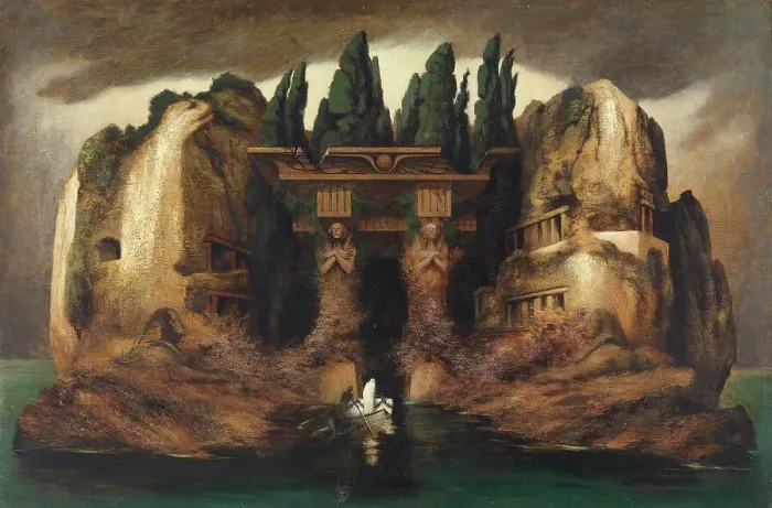 Gerahmter Druck : Insel der Toten um 1905 Gerahmter Druck : Insel der Toten um 1905
