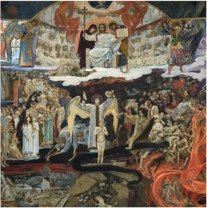 Gerahmter Druck : Die letzte Gerichtsbarkeit, 1904 Gerahmter Druck : Die letzte Gerichtsbarkeit, 1904