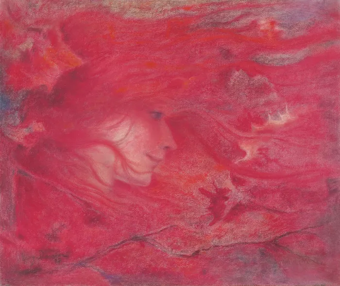 Gerahmter Druck : La bourrasque (Der Sturm), 1897. Künstler: Levy-Dhurmer, Lucien (1865-1953) Gerahmter Druck : La bourrasque (Der Sturm), 1897. Künstler: Levy-Dhurmer, Lucien (1865-1953)