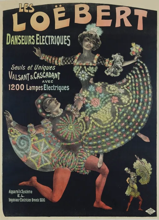 Gerahmter Druck : Les Loebert, elektrische Tänzer, um 1895-1900. Künstler: Galice, Louis (1864-1935) Gerahmter Druck : Les Loebert, elektrische Tänzer, um 1895-1900. Künstler: Galice, Louis (1864-1935)