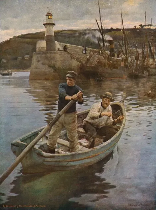 Gerahmter Druck : Der Leuchtturm (Newlyn, Cornwall), 1893, (c1930). Künstler: Stanhope A Forbes Gerahmter Druck : Der Leuchtturm (Newlyn, Cornwall), 1893, (c1930). Künstler: Stanhope A Forbes