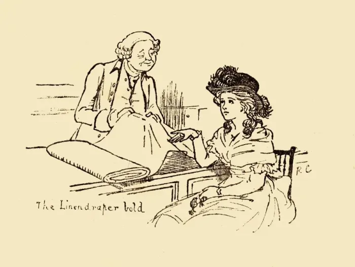 Gerahmter Druck : Der Linendraper Bold, 1878, (c1918). Künstler: Randolph Caldecott. Gerahmter Druck : Der Linendraper Bold, 1878, (c1918). Künstler: Randolph Caldecott.