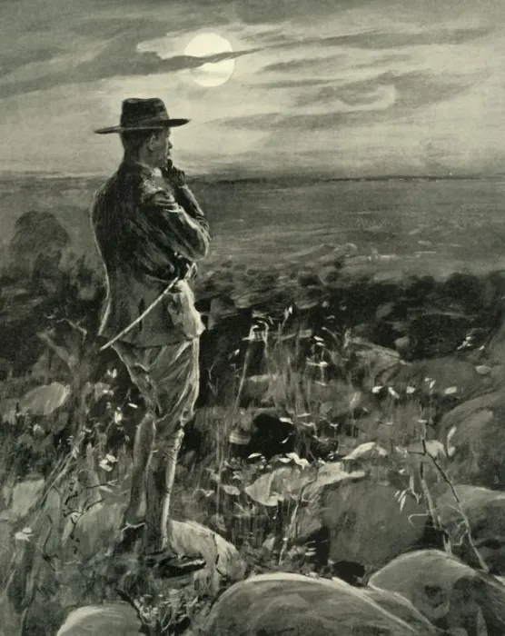 Gerahmter Druck : Mafeking: Der Wolf, der nie schläft, 1901. Künstler: William Hatherell Gerahmter Druck : Mafeking: Der Wolf, der nie schläft, 1901. Künstler: William Hatherell