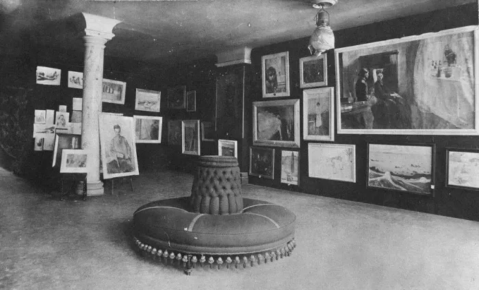 Gerahmter Druck : Max Münchs Ausstellung im EQUITABLE PALAST zu Berlin Dezember 1892; Künstler: Marschall, Max (1863 - 1940) Gerahmter Druck : Max Münchs Ausstellung im EQUITABLE PALAST zu Berlin Dezember 1892; Künstler: Marschall, Max (1863 - 1940)