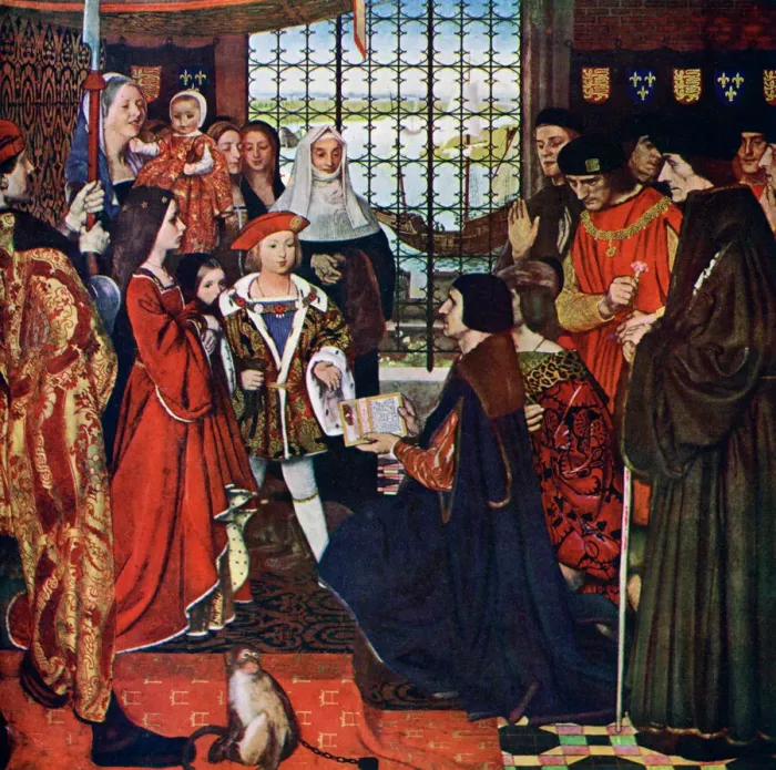 Gerahmter Druck : Der Neue Lernprozess 1910, ca. 1900 - 1920 Kunstler : Frank Cadogan Cowper Gerahmter Druck : Der Neue Lernprozess 1910, ca. 1900 - 1920 Kunstler : Frank Cadogan Cowper