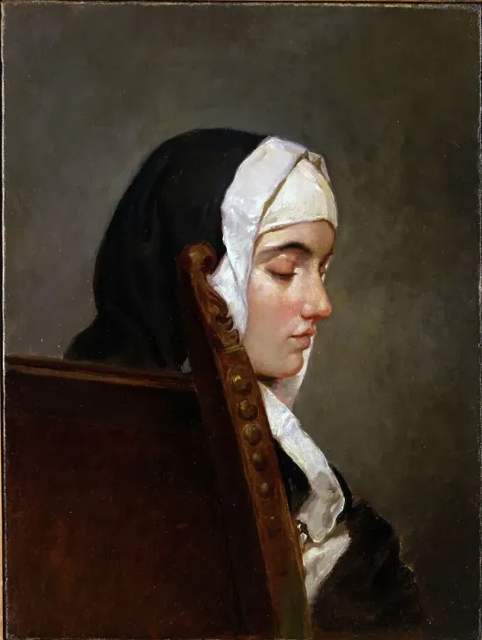 Gerahmter Druck : The Nun. Die Nonne aus dem Privatbesitz