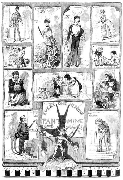 Gerahmter Druck : Jeder Sein eigener Pantomime, 1883. Schöpfer: Unbekannt. Gerahmter Druck : Jeder Sein eigener Pantomime, 1883. Schöpfer: Unbekannt.