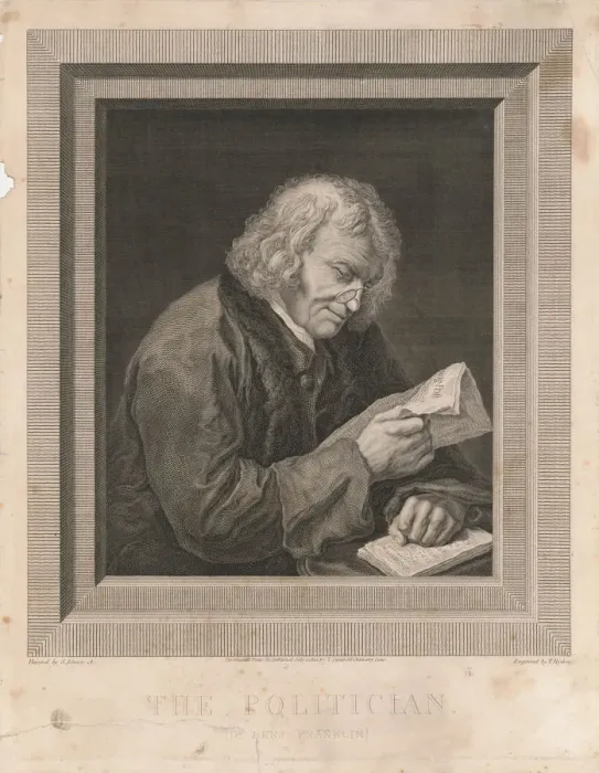 Gerahmter Druck : Porträt von Benjamin Franklin Gerahmter Druck : Porträt von Benjamin Franklin