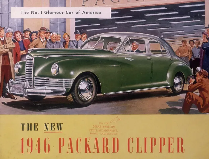 Gerahmter Druck : Plakats für einen Packard Clipper, 1946. Künstler unbekannt Gerahmter Druck : Plakats für einen Packard Clipper, 1946. Künstler unbekannt