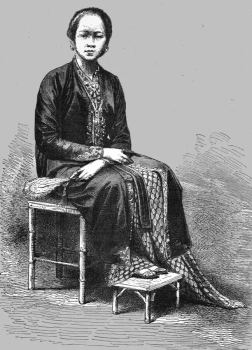 Gerahmter Druck : Fürstinnen Saripa, Java; Ein Besuch in Bornäo, 1875. Erstellerin: A.M.Cameron Gerahmter Druck : Fürstinnen Saripa, Java; Ein Besuch in Bornäo, 1875. Erstellerin: A.M.Cameron