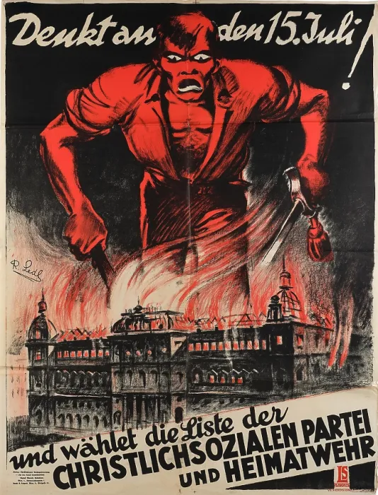 Gerahmter Druck : Denken Sie an den 15. Juli!, 1930. Schöpfer: Ledl, Rudolf (1887-1945) Gerahmter Druck : Denken Sie an den 15. Juli!, 1930. Schöpfer: Ledl, Rudolf (1887-1945)