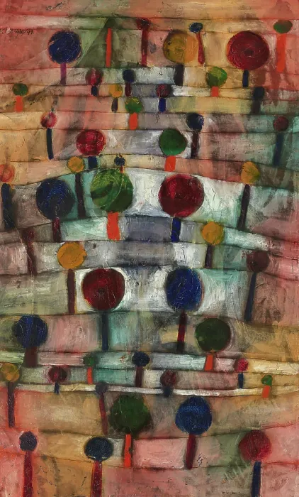 Gerahmter Druck : Rhythmische Baumlandschaft, 1920. Schöpfer: Klee, Paul (1879-1940) Gerahmter Druck : Rhythmische Baumlandschaft, 1920. Schöpfer: Klee, Paul (1879-1940)