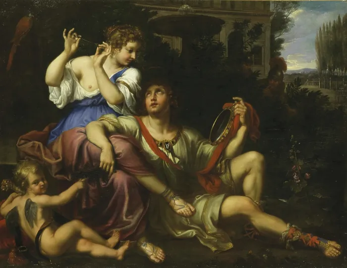 Gerahmter Druck : Rinaldo und Armida. Künstler: Mignard, Nicolas (1606-1668) Gerahmter Druck : Rinaldo und Armida. Künstler: Mignard, Nicolas (1606-1668)