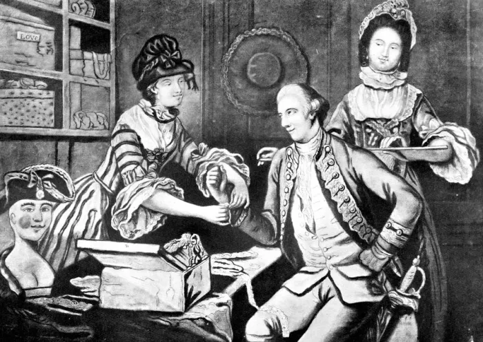 Gerahmter Druck : Die Feinde der Hutmacher, 1770 Gerahmter Druck : Die Feinde der Hutmacher, 1770