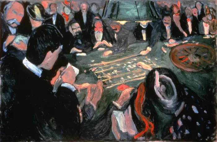 Gerahmter Druck : Die Tischspiele-Roulette in Monaco, 1903. Künstler: Edvard Munch
